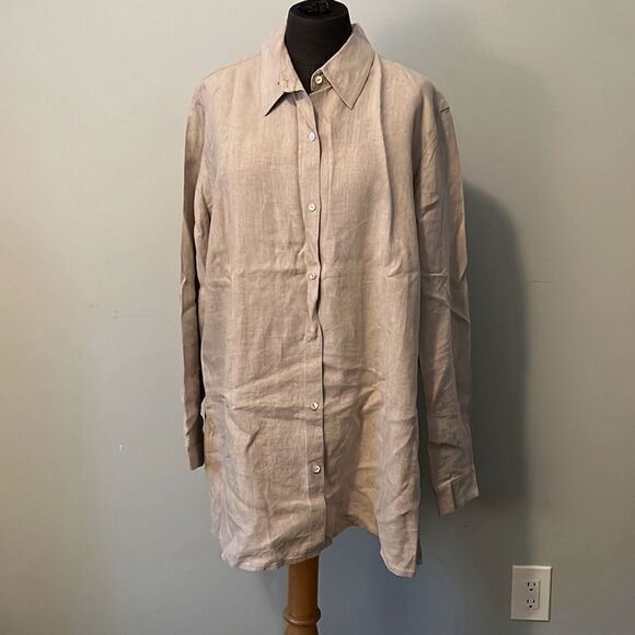 Charter Club Women’s 2X Linen Button Down Shirt - Picture 1 of 11